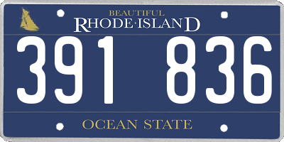 RI license plate 391836