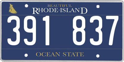 RI license plate 391837