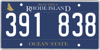 RI license plate 391838