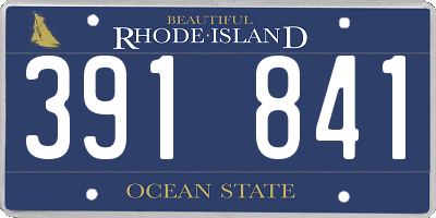RI license plate 391841
