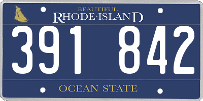 RI license plate 391842