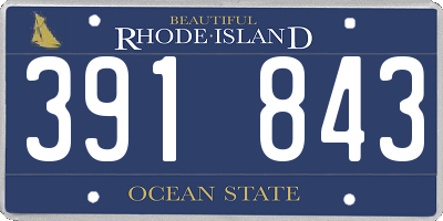 RI license plate 391843