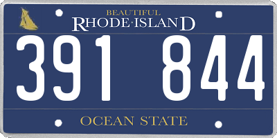 RI license plate 391844