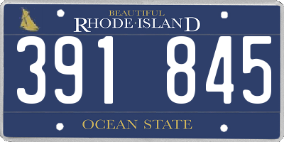 RI license plate 391845