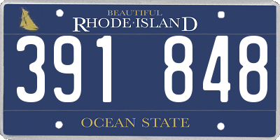 RI license plate 391848