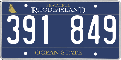 RI license plate 391849