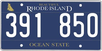 RI license plate 391850