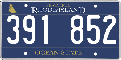 RI license plate 391852