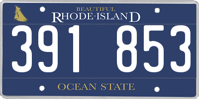 RI license plate 391853