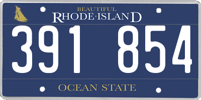RI license plate 391854