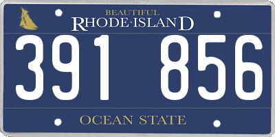 RI license plate 391856