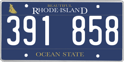RI license plate 391858
