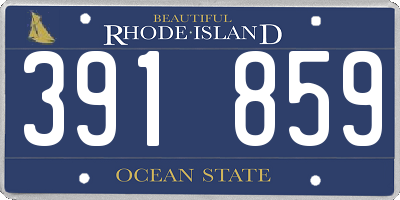 RI license plate 391859