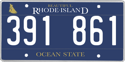 RI license plate 391861