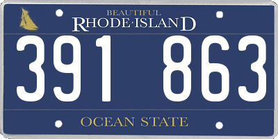 RI license plate 391863