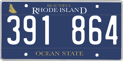 RI license plate 391864