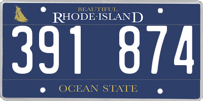 RI license plate 391874