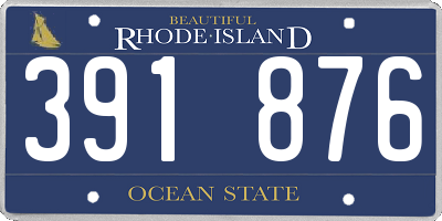 RI license plate 391876