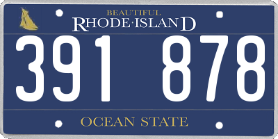RI license plate 391878