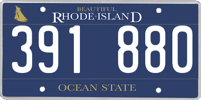 RI license plate 391880