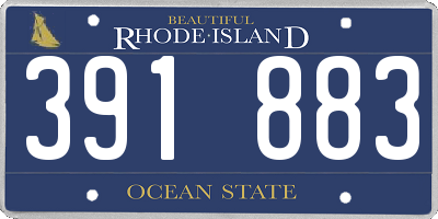 RI license plate 391883