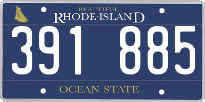 RI license plate 391885