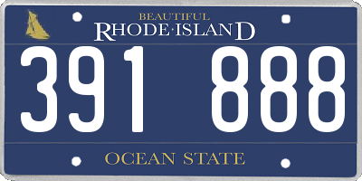 RI license plate 391888