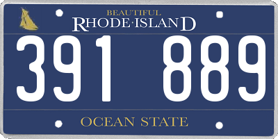 RI license plate 391889