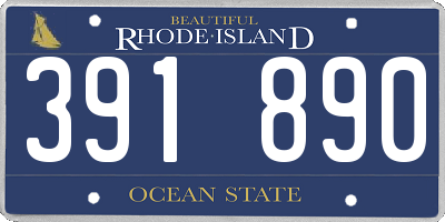 RI license plate 391890