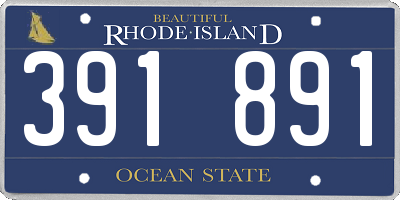 RI license plate 391891