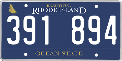 RI license plate 391894