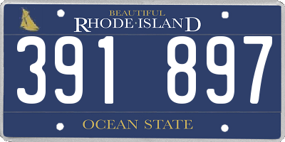 RI license plate 391897