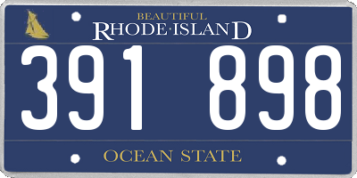 RI license plate 391898