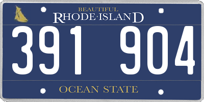 RI license plate 391904