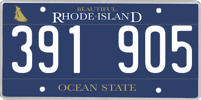 RI license plate 391905