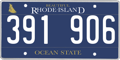 RI license plate 391906