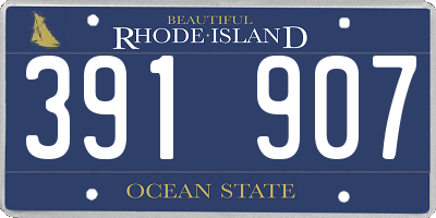 RI license plate 391907