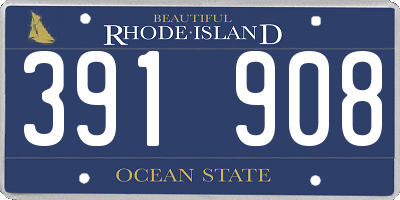 RI license plate 391908