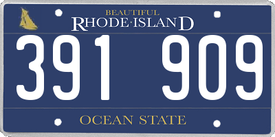 RI license plate 391909
