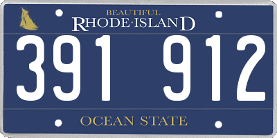 RI license plate 391912