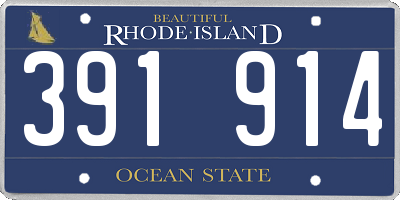 RI license plate 391914