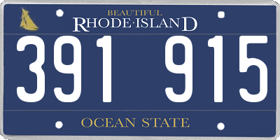 RI license plate 391915