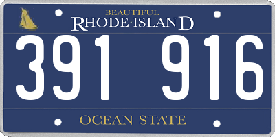 RI license plate 391916
