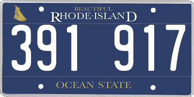 RI license plate 391917