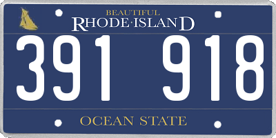 RI license plate 391918