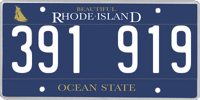 RI license plate 391919
