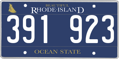 RI license plate 391923