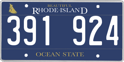 RI license plate 391924