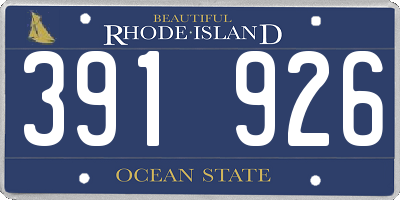 RI license plate 391926