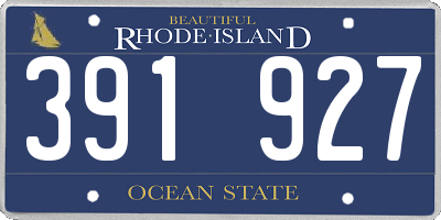 RI license plate 391927